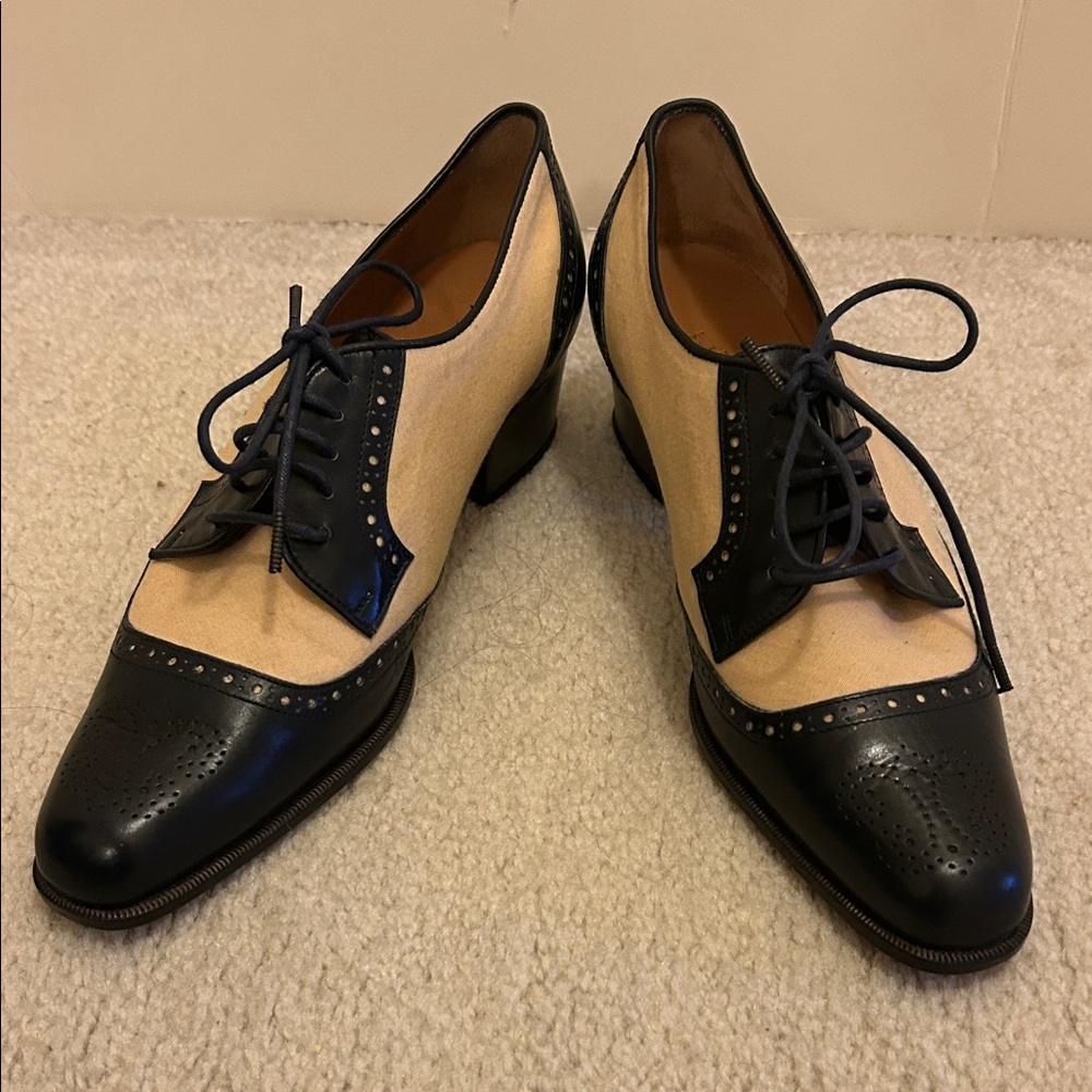 Ralph Lauren Black and Cream Women's Shoes